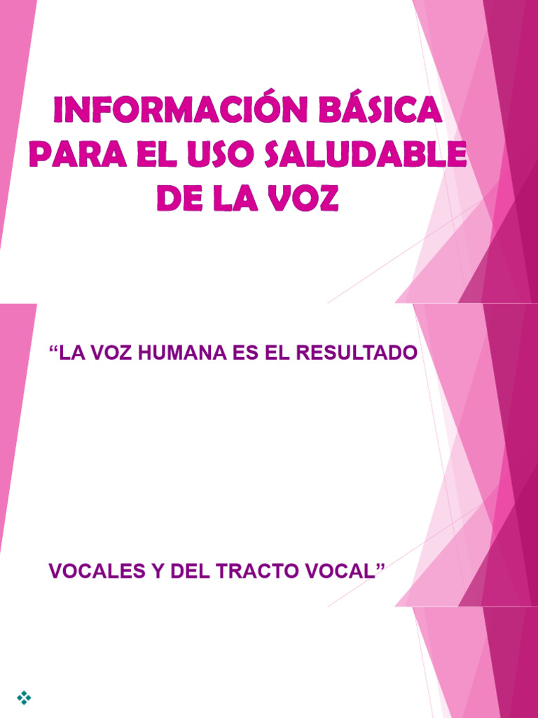 Uso Saludable de la Voz Humana | PDF