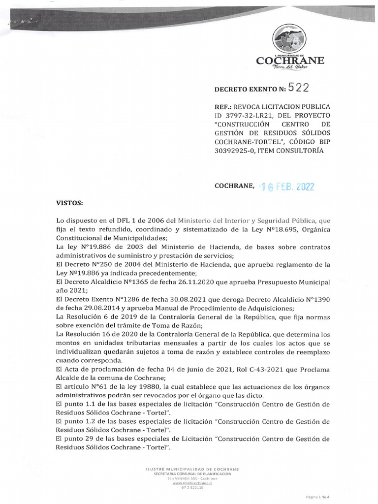 Revoca Lic 3797-32-LR21 | PDF