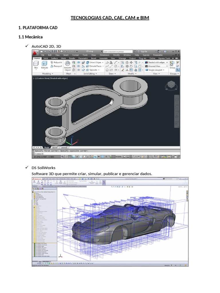 Tecnologias CAD, CAE, CAM e BIM Explicadas | PDF