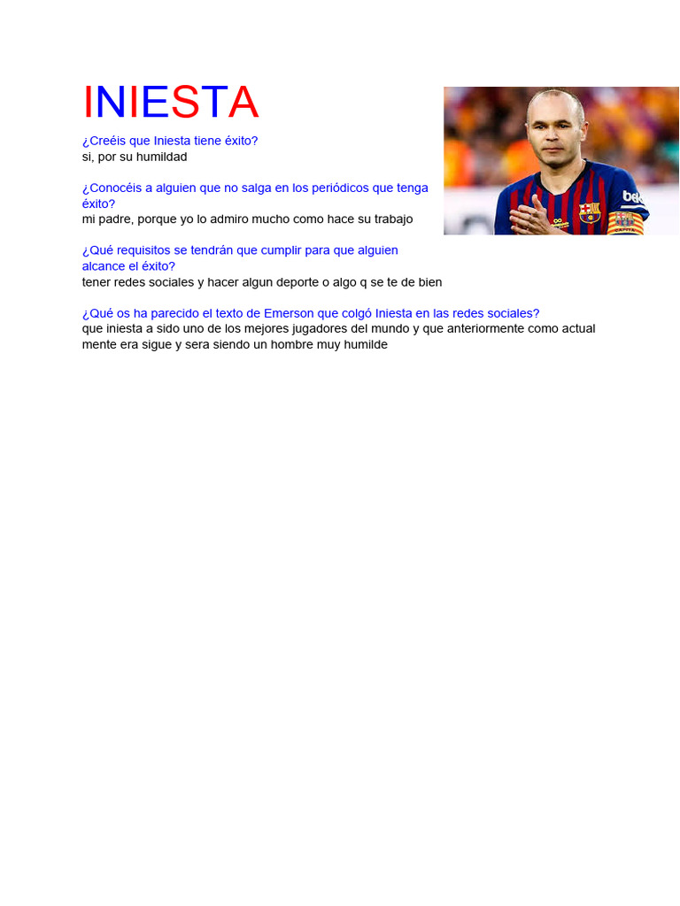 INIESTA | PDF