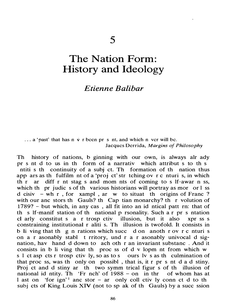Balibar The Nation Form | PDF