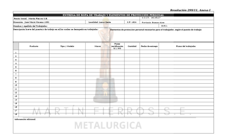Formulario 299-11 | PDF