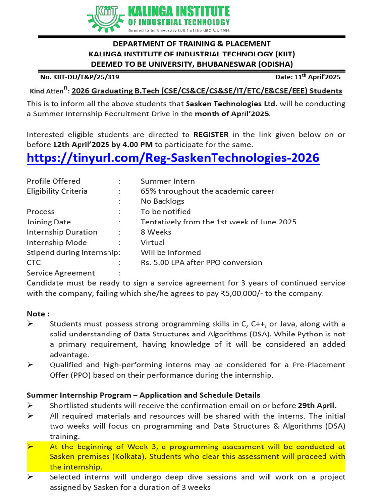 Sasken Summer Internship 2026 Details | PDF