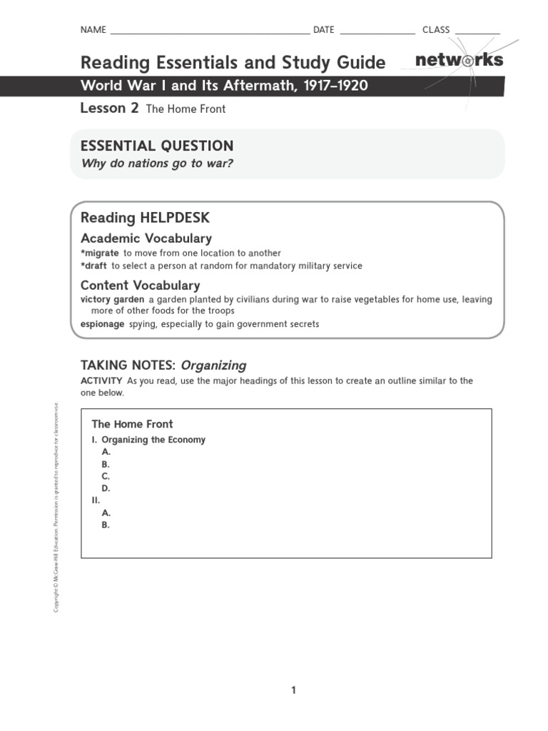 Reading Essentials and Study Guide: Lesson 2 | PDF | The United States
