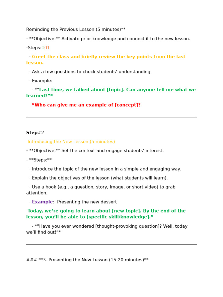 Engaging Lesson Plan Structure | PDF | Teachers | Concept