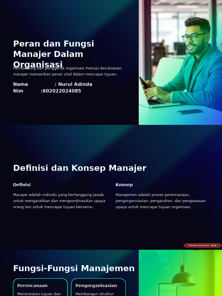 Peran dan Fungsi Manajer dalam Organisasi | PDF