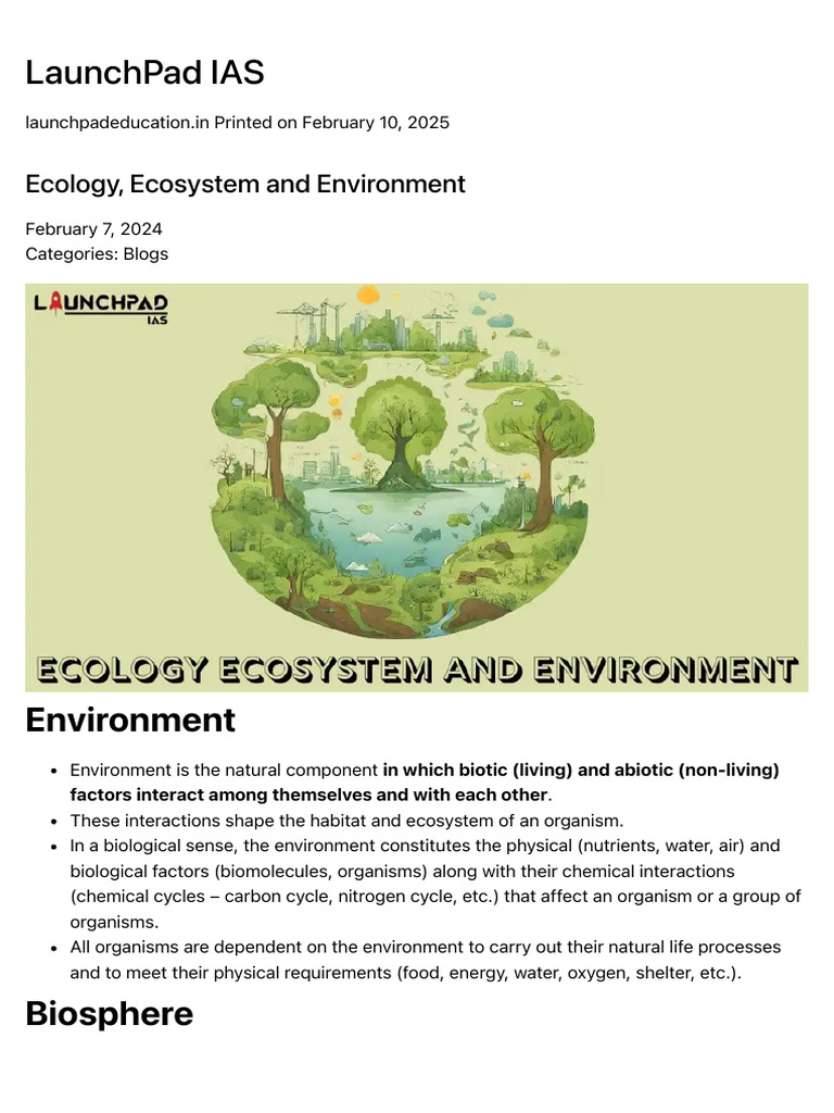 Understanding Ecology and Ecosystems | PDF | Ecosystem | Natural ...