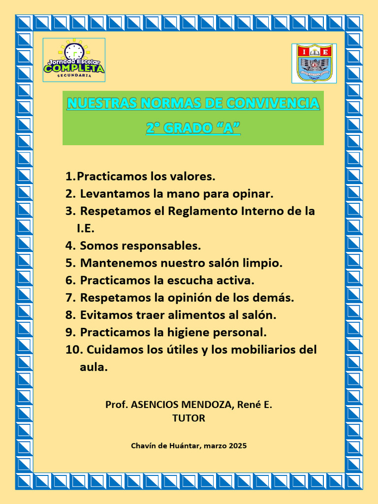 Normas de Convivencia Escolar 2025 | PDF