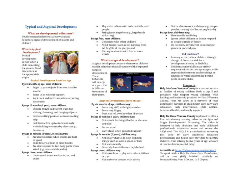 Typical vs Atypical Child Development | PDF | Childhood | Behavioural ...