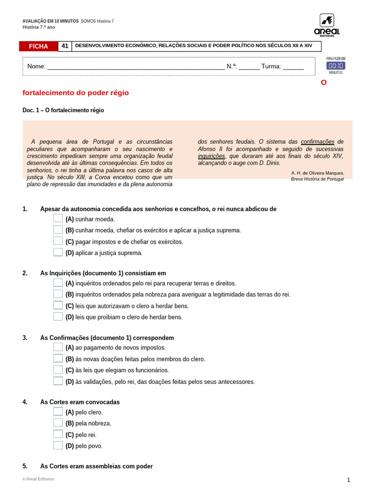 Fortalecimento do Poder Régio em Portugal | PDF | Feudalismo