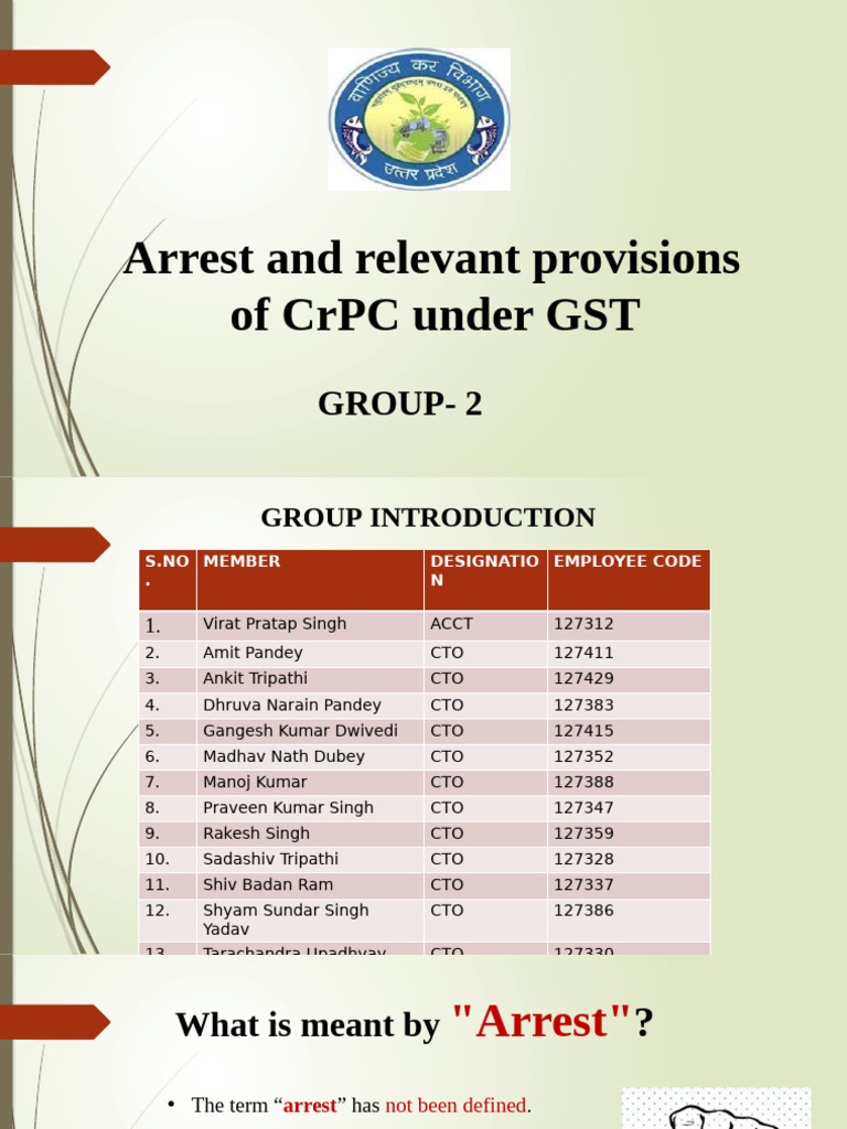 Arrest Provisions Under GST Explained | PDF | Arrest | Bail