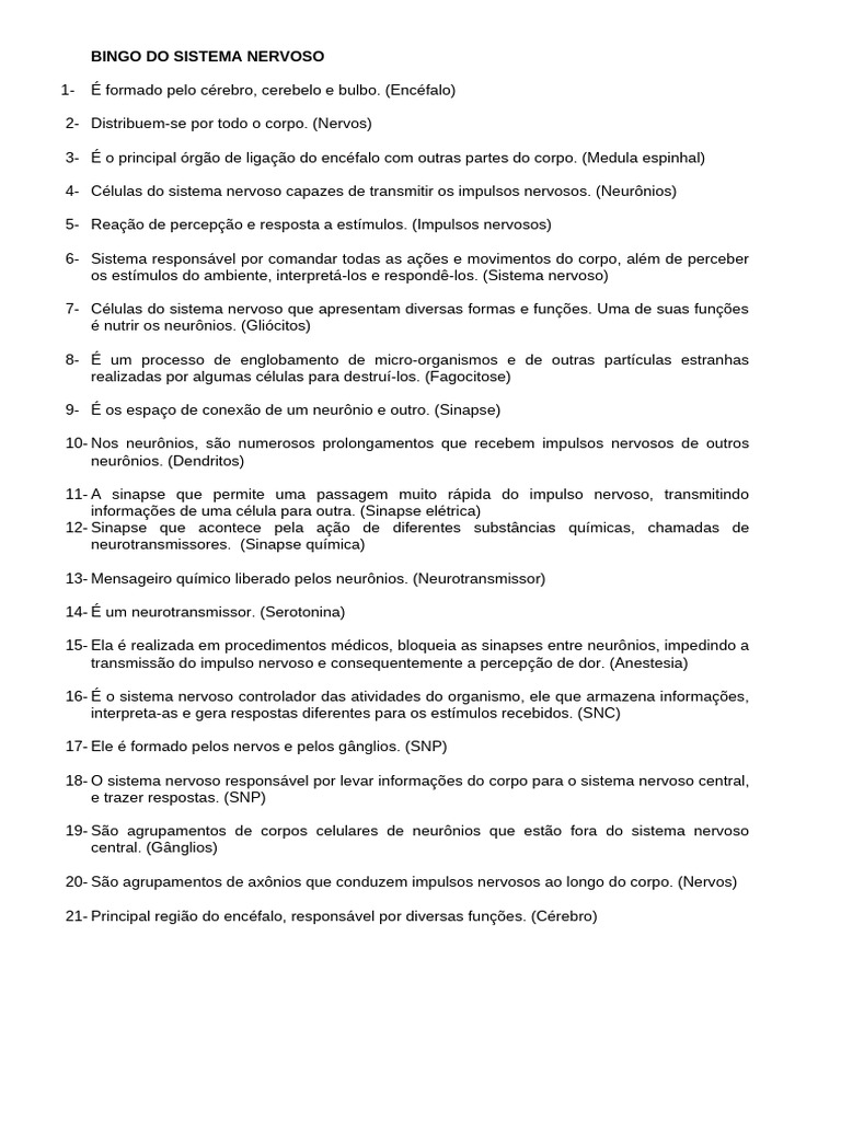 Estrutura e Funções do Sistema Nervoso | PDF