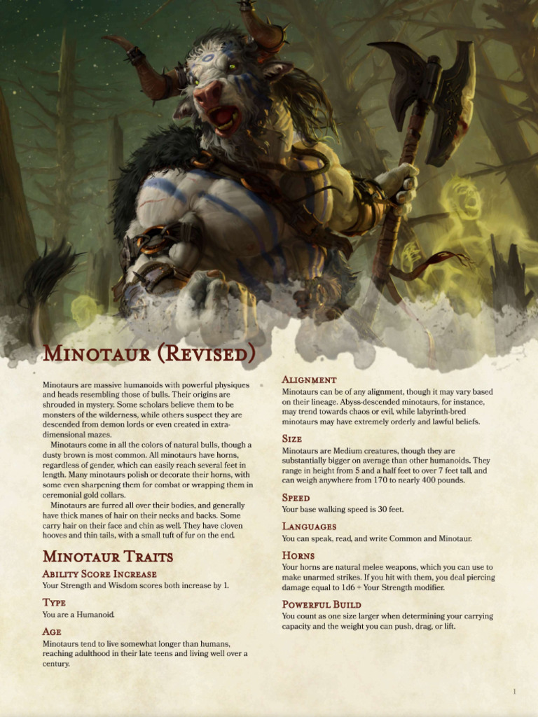 Minotaur (Revised) | PDF