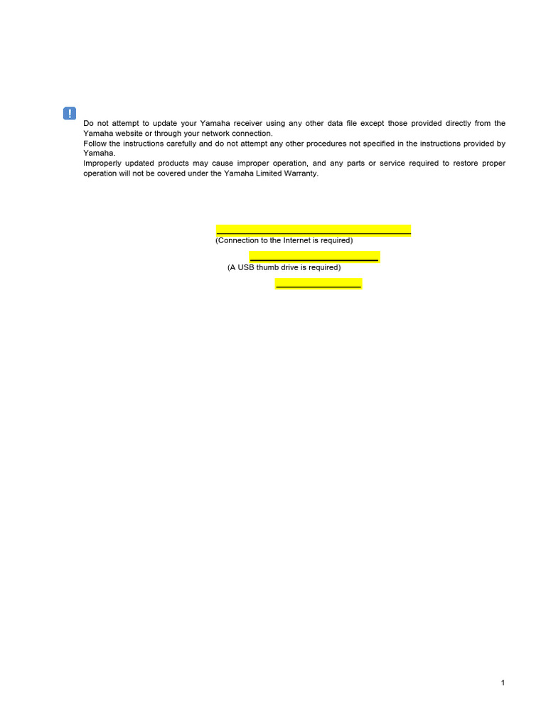 Yamaha Receiver Firmware Update Guide | PDF | Usb Flash Drive | Usb