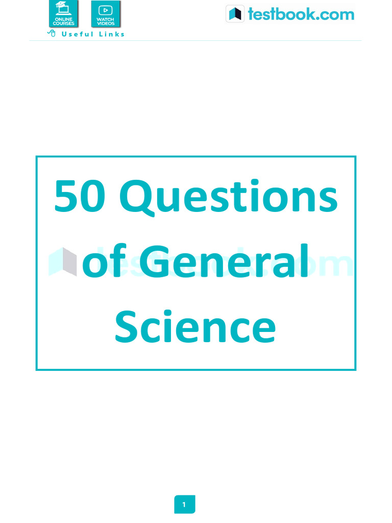 50 Questions of General Science 45a05c32 | PDF | Proton | Sound