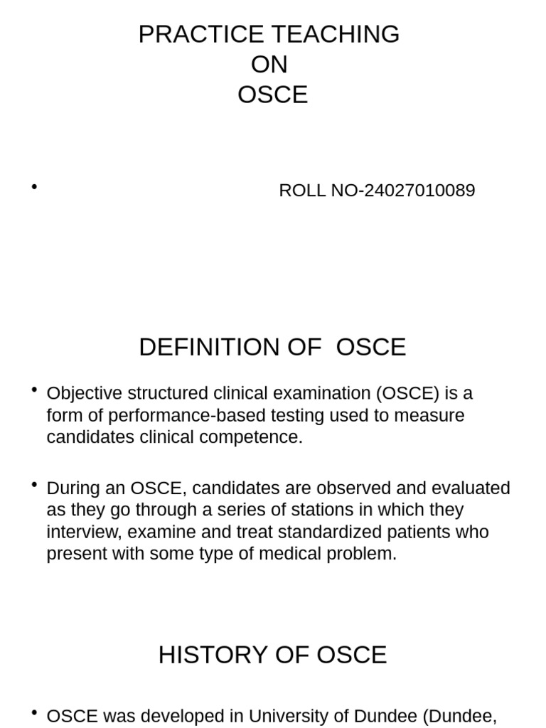 Overview of OSCE in Nursing Education | PDF | Health Care | Medicine