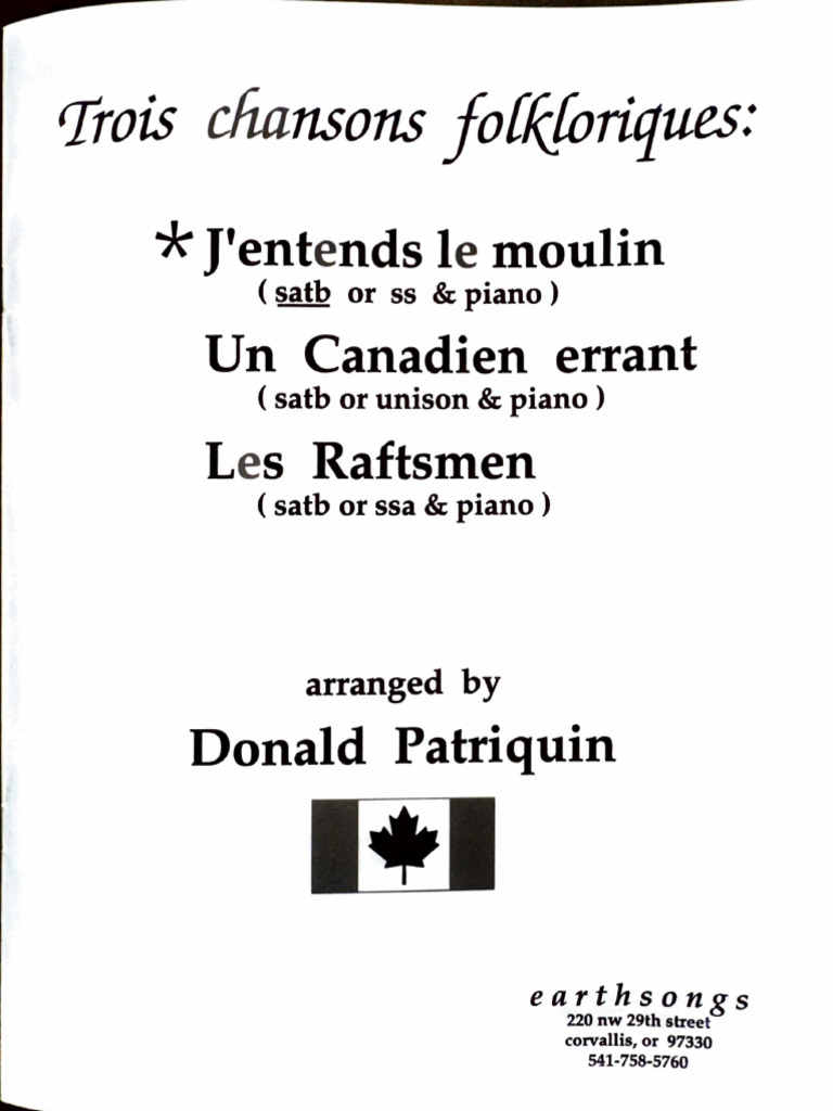 J'entends le moulin - Paroles et Arrangements | PDF
