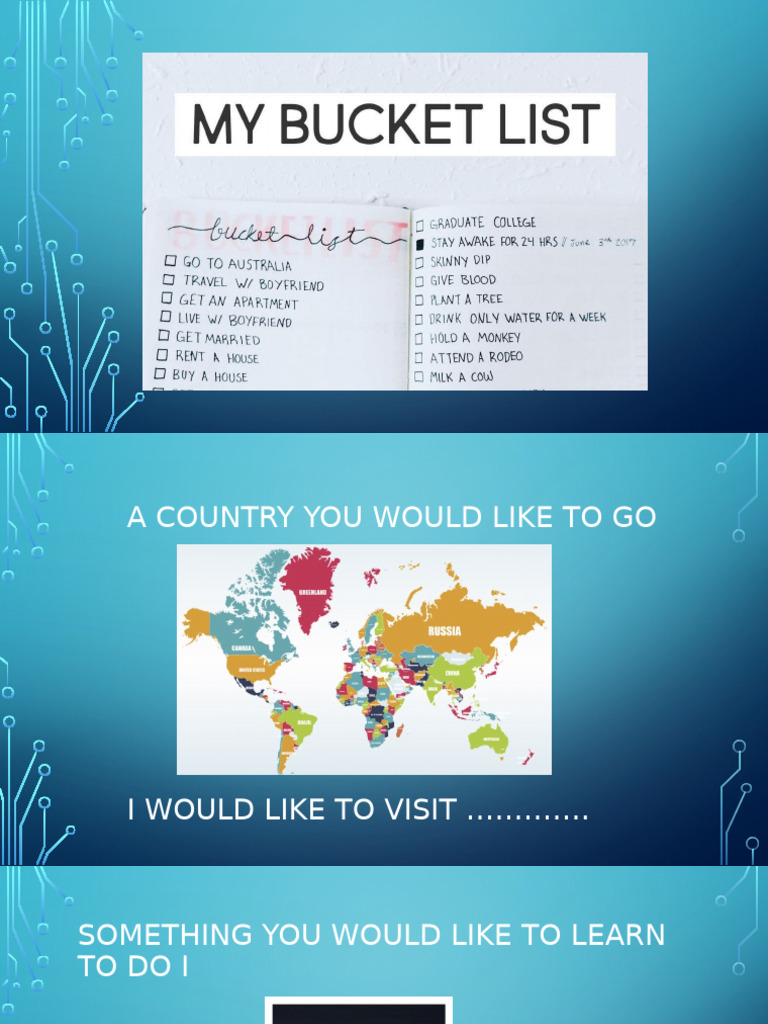 BUCKET LIST EJEMPLOS | PDF