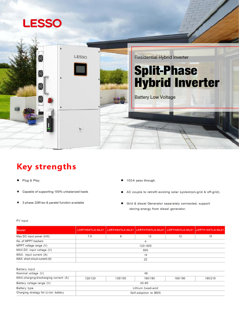 2.3-EN-LSRTHXKTLS-ML Series 48v Split-Phase Hybrid Inverter | PDF ...