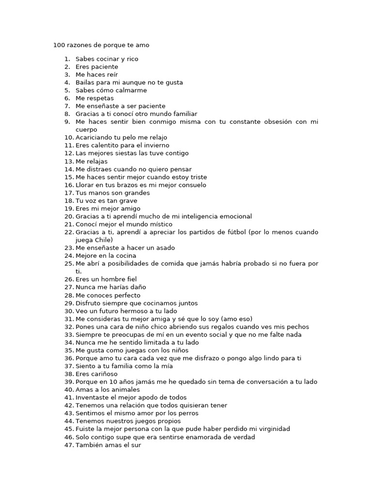 100 razones por las que te amo | PDF