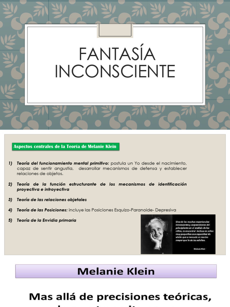 Fantasía Inconsciente | PDF | Mente | Mente inconsciente