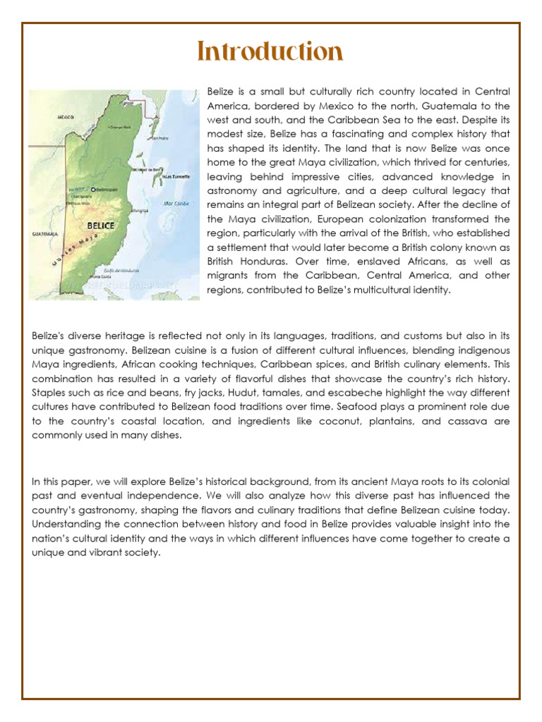 Belize's Culinary Heritage and History | PDF | Belize | Cooking