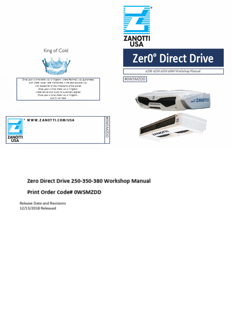 Zanotti Zero Direct Drive Manual | PDF | Electricity