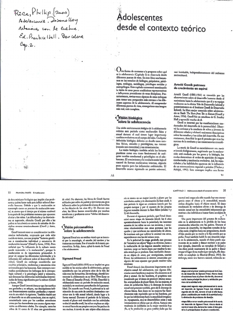 PHILIPS RICE - Adolescencia Desarrollo, Relaciones y Cultura | PDF