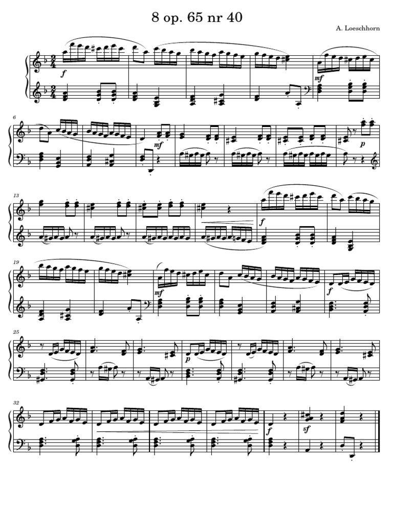 Etude 8 Op. 65 NR 40 Carl Albert Loeschhorn 8 Op | PDF