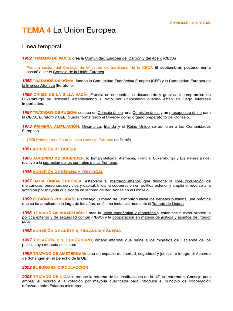 Historia y Estructura de la UE | PDF | Comunidad Económica Europea ...