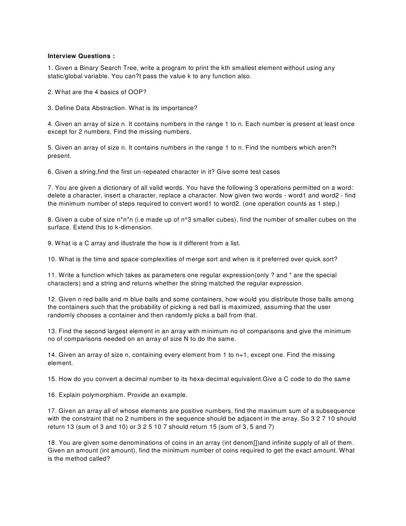 Amazon Placement Paper Interview Questions | PDF | Operating System ...
