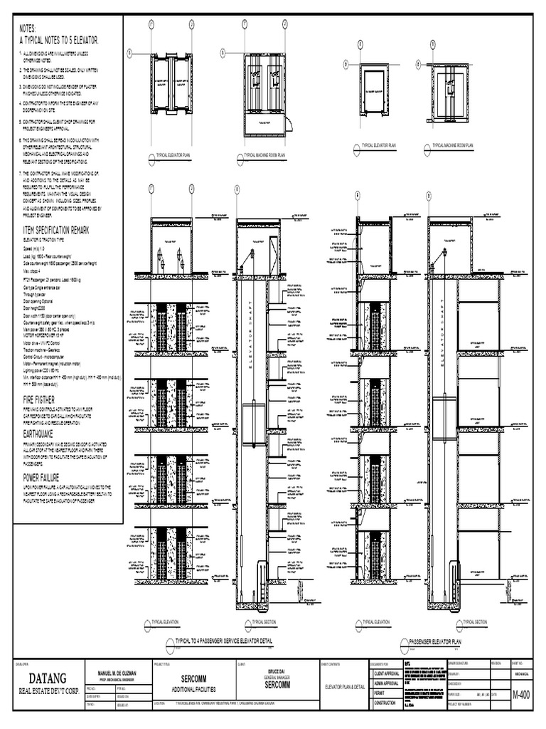 Elevator Plan and Specifications Document | PDF | Elevator | Tile