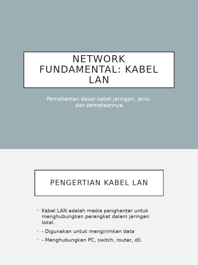 Panduan Lengkap Kabel LAN dan Jenisnya | PDF