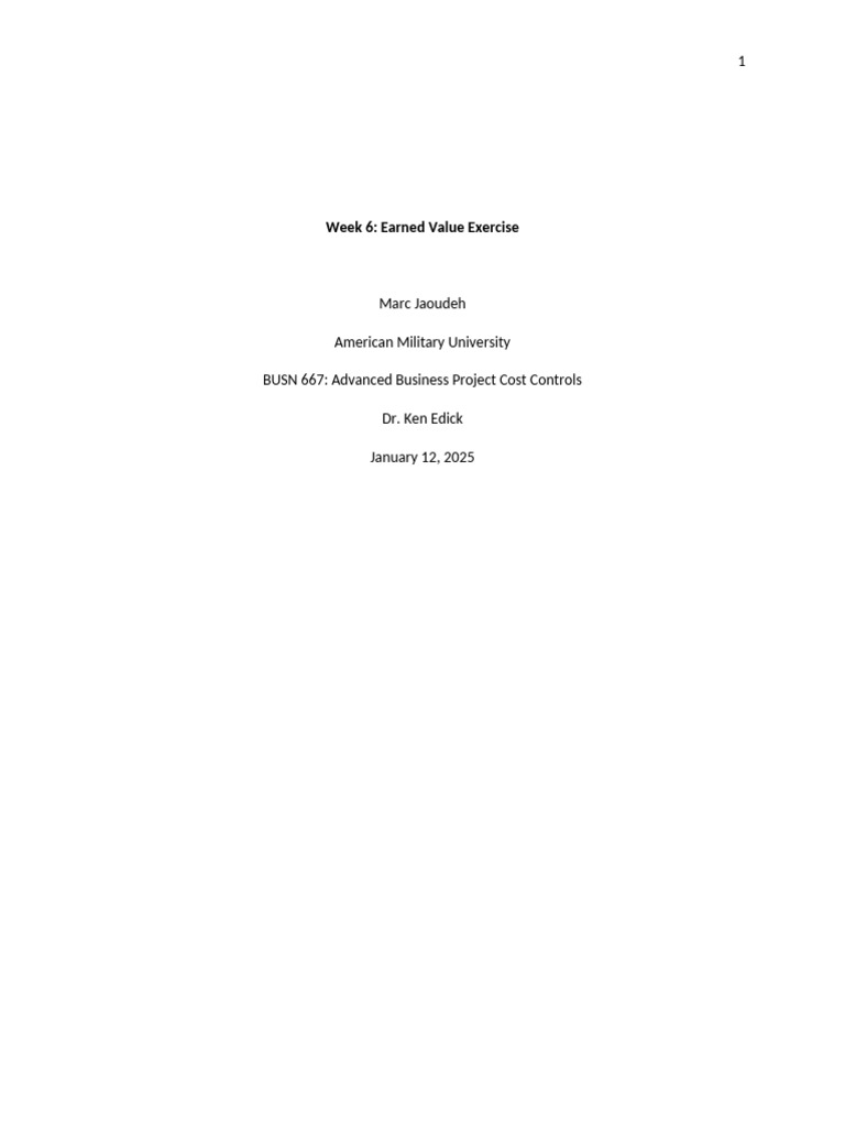 Earned Value Analysis for Project Management | PDF | Business