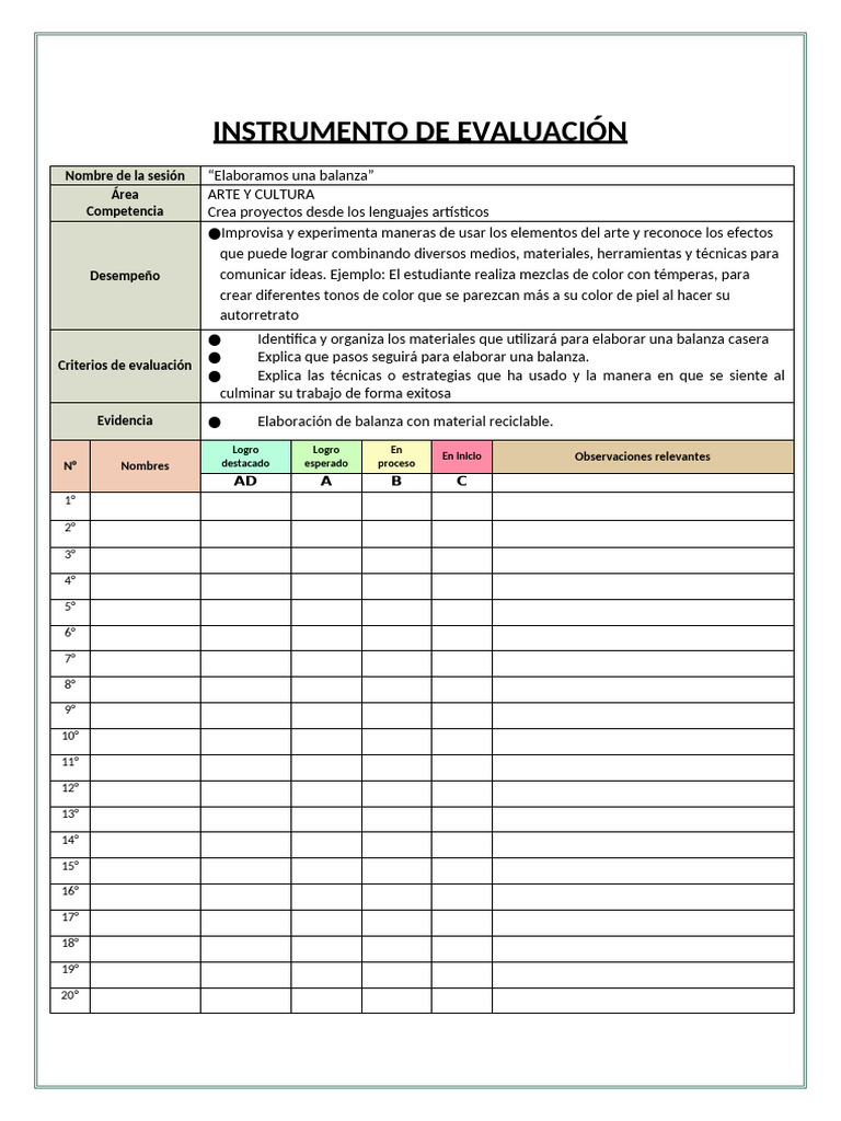 3° Eda5 Sem1 S1 Ayc-Instrumento | PDF
