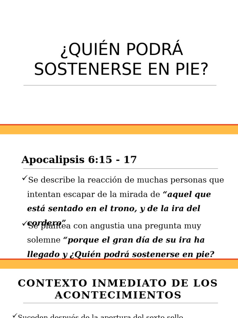 ¿Quién podrá sostenerse en pie? | PDF | Contenido bíblico | Teología