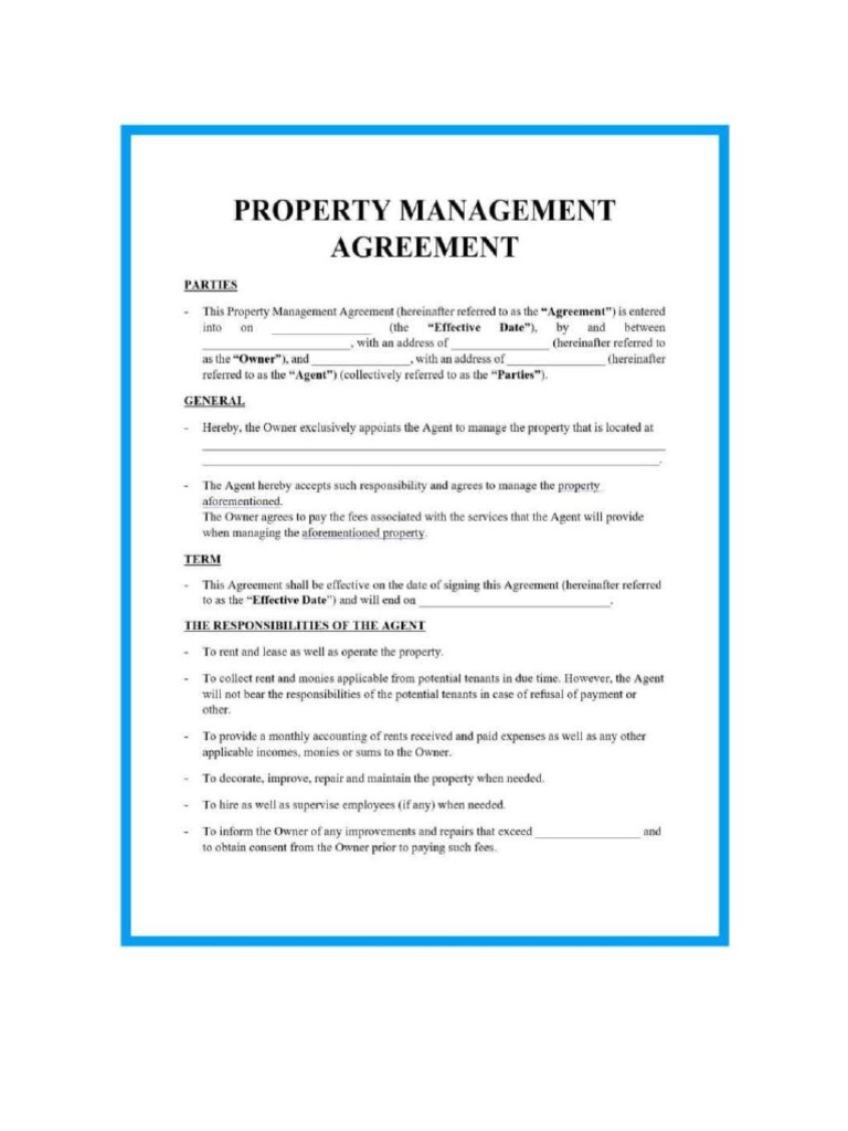 Property Management Agreement | PDF