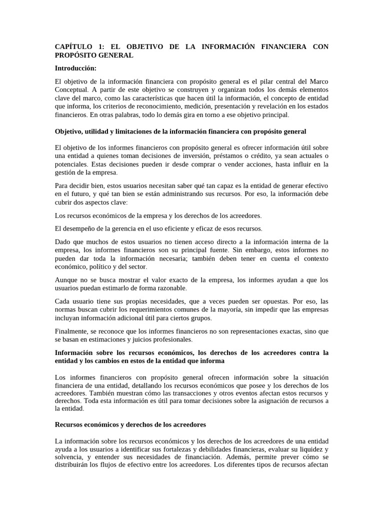 Objetivo de la Información Financiera | PDF | Business | Contabilidad