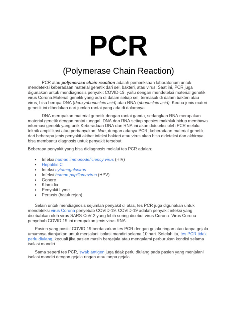 Diagnosa COVID-19 dengan PCR | PDF