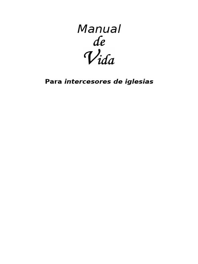 Manual para Intercesores en Iglesias | PDF | Intercesión | Oración