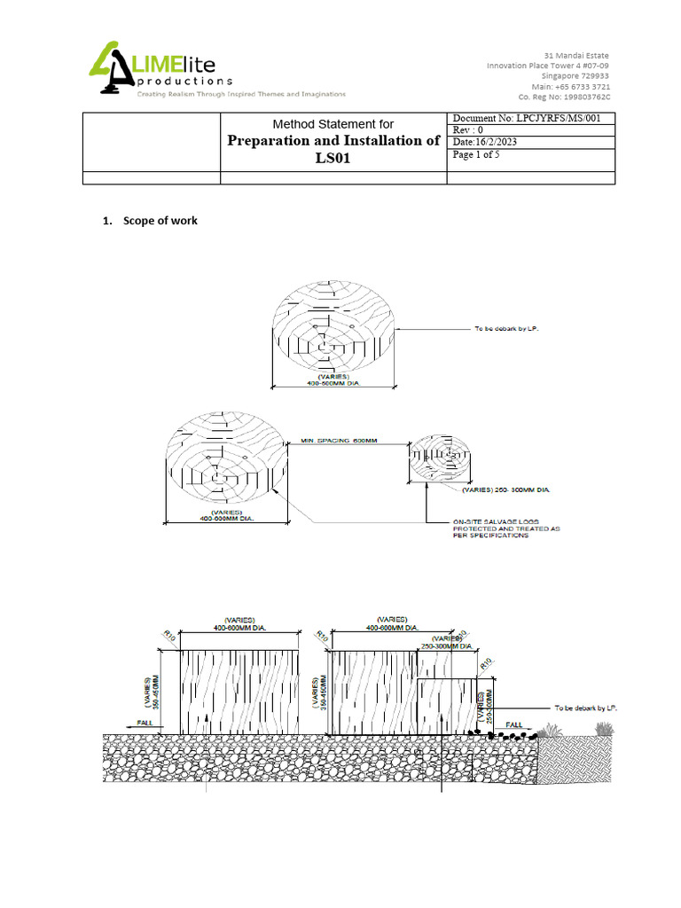 Method Statement for Outdoor Furniture LS01 | PDF