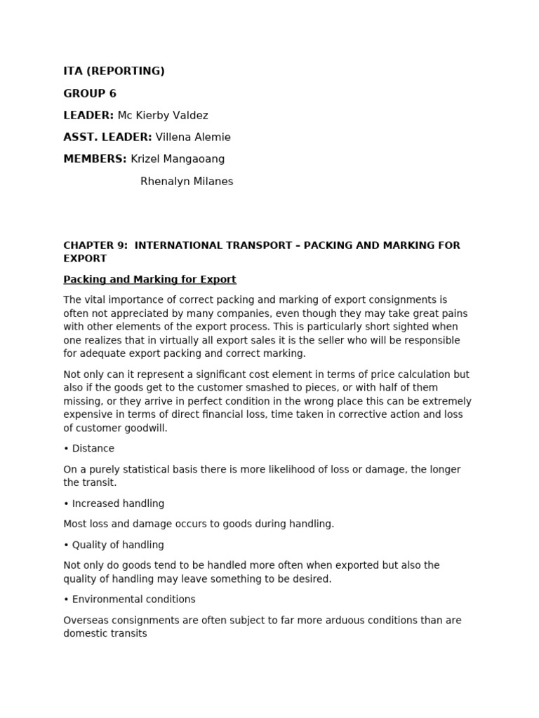 Export Packing and Marking Essentials | PDF | Cargo