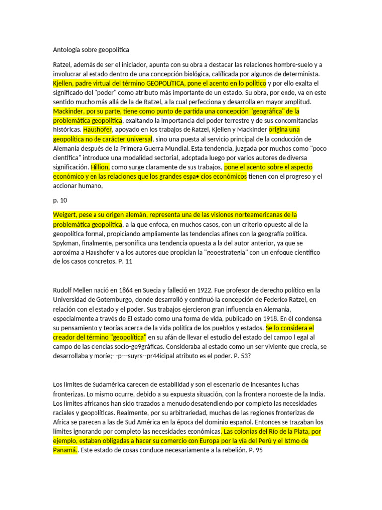 Geopolítica: Teorías y Ubicaciones Poblacionales | PDF | Geopolítica ...