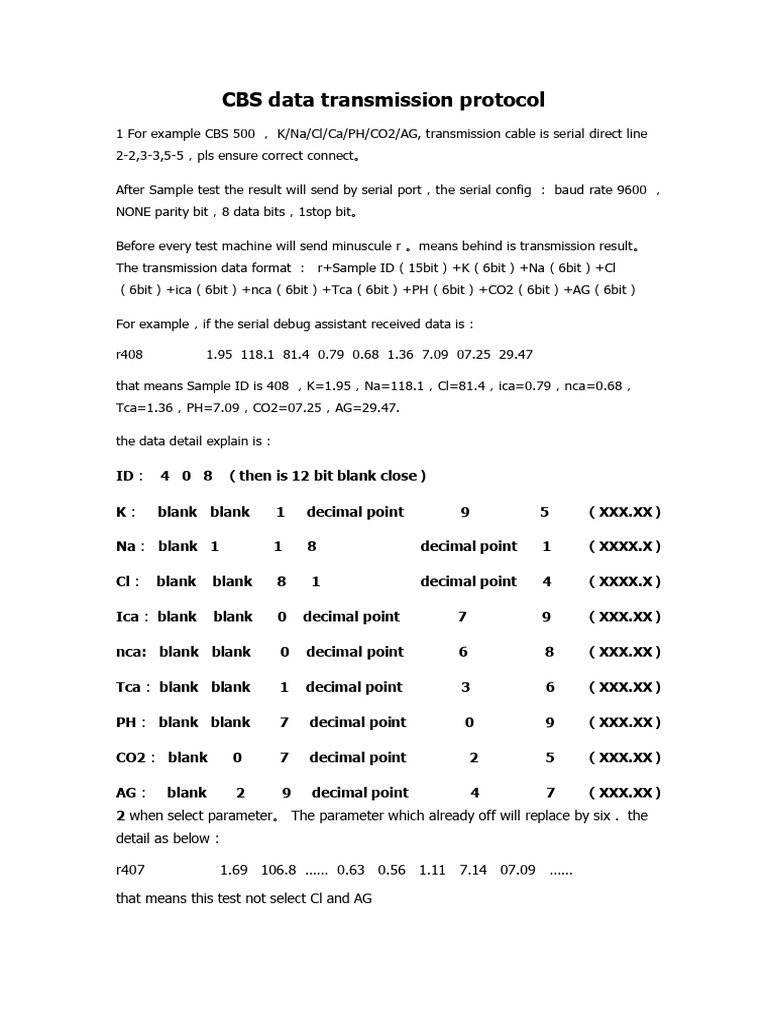 CBS Data Transmission Protocol | PDF