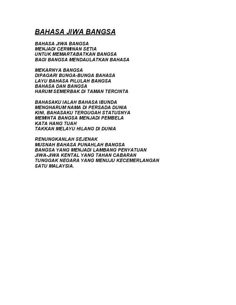 Bahasa Jiwa Bangsa Pidato