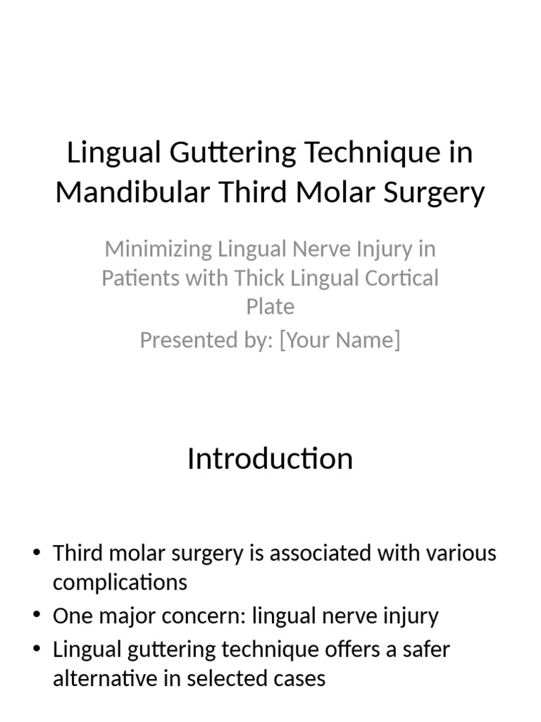Lingual Guttering in Molar Surgery | PDF