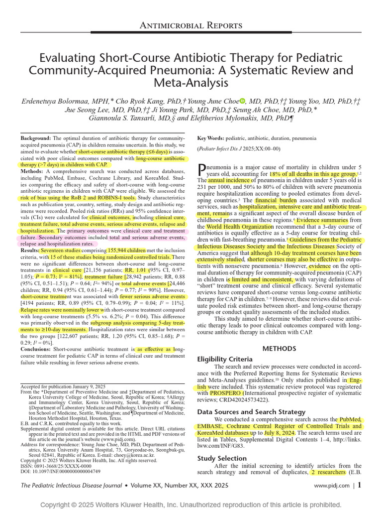 Bolormaa | PDF | Pneumonia | Systematic Review