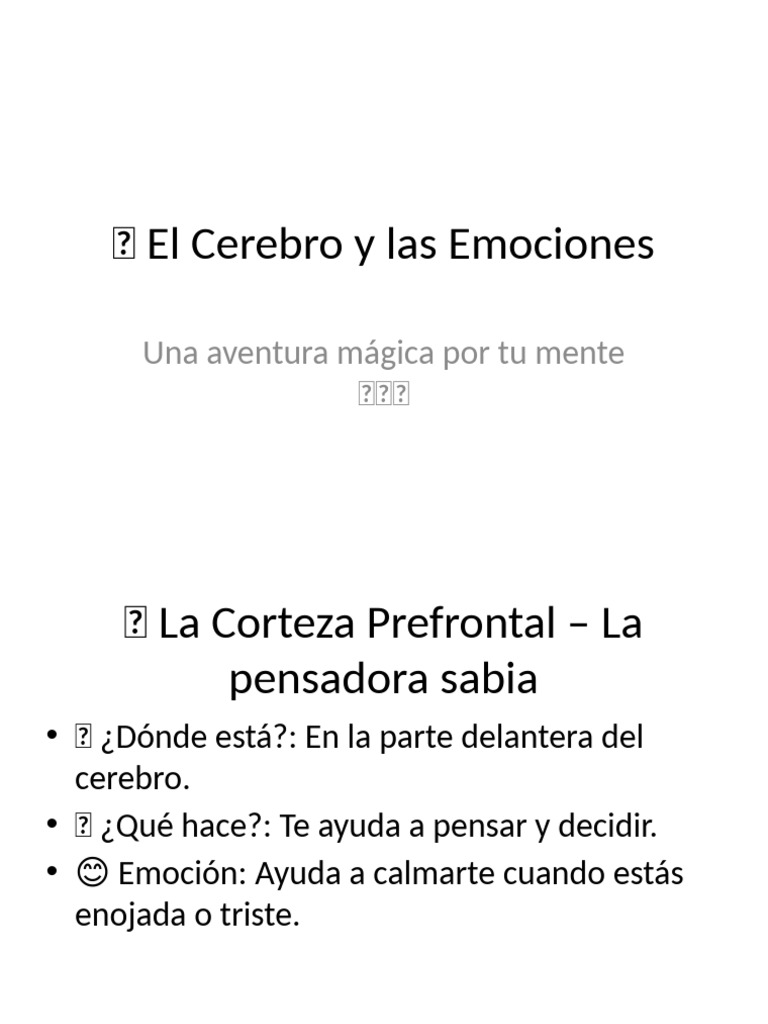 El Cerebro y Las Emociones Para Niñas | PDF