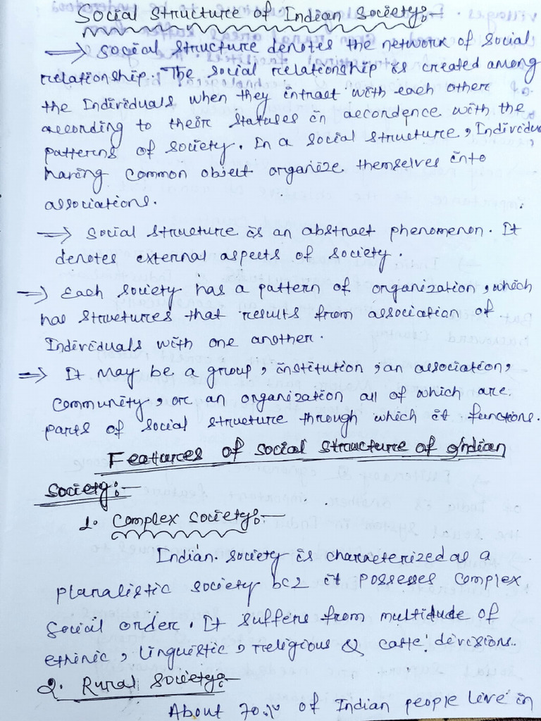 Social Structure of Indian Society | PDF