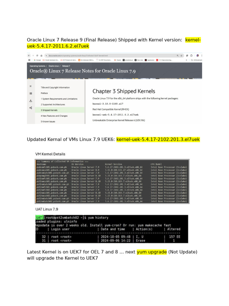 Oracle Linux 7.9 Kernel Update Details | PDF